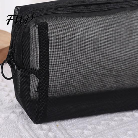 Thin Travel Toiletry Bag Mesh Cosmetic Purse Organizer Pouch See-Through Makeup Brush Holder for Skincare Products Cosmetics
