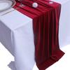 Green Velvet Table Runner Wedding Tablecloth Dinner Party Decoration Table Flag