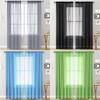 1/2Pcs Rod Pocket Voile Sheer Curtain Door Drape Shades  Living Room Bedroom Kitchen Decoration