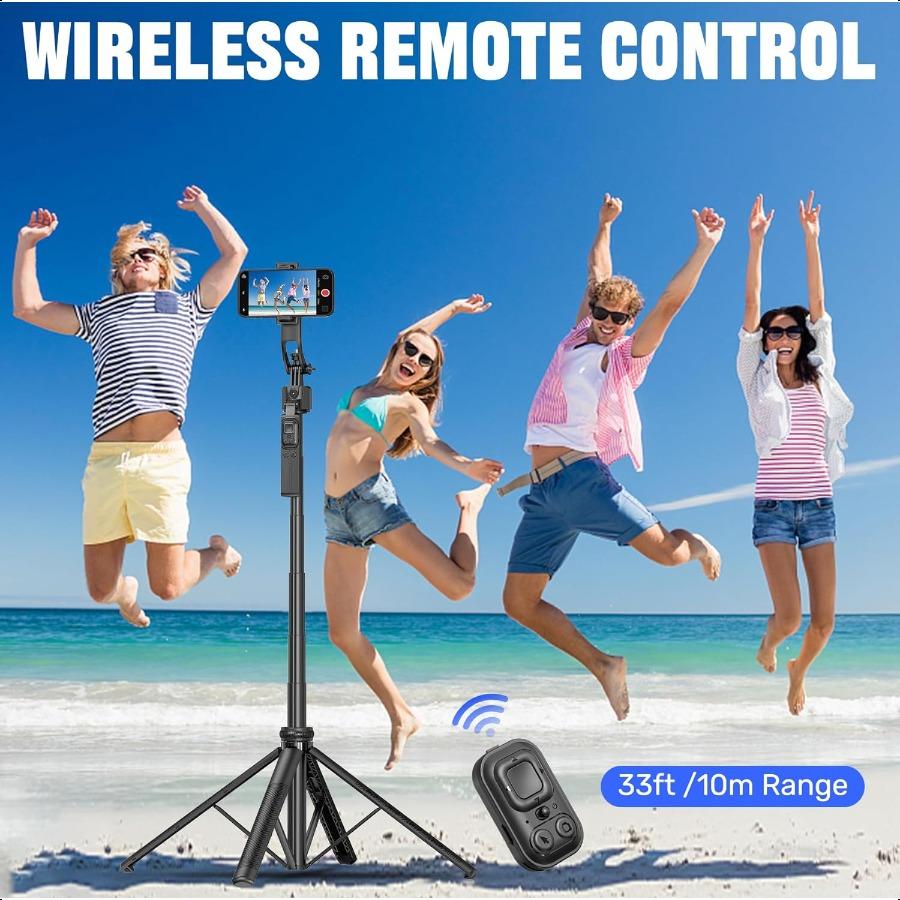 Auto Face Tracking Selfie Stick Tripod for iPhone with Light360 Rotation That Follows Your Movement 63 Phone Camera Tripod Stan