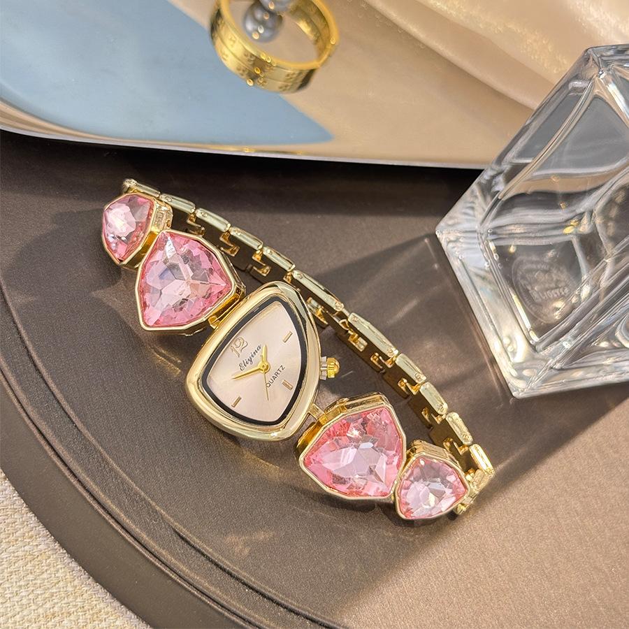 Schema de Culori Design Neregulat Ceas cu Diamante Mari Ceas Nișă Lux Ușor Culoare Senzualitate Avansată