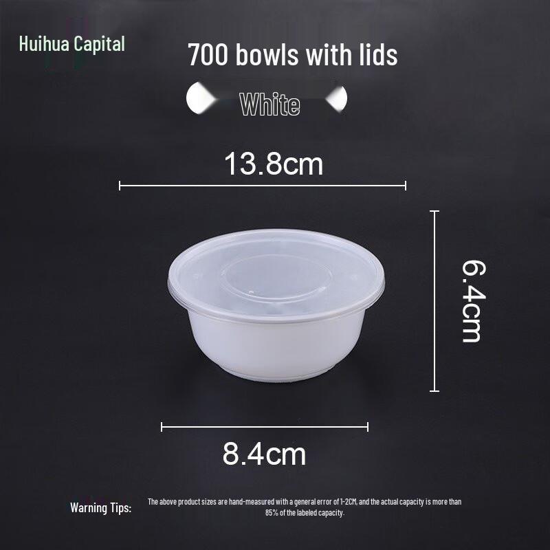 HUIHUADU Thickened Disposable Round Plastic Takeout Containers