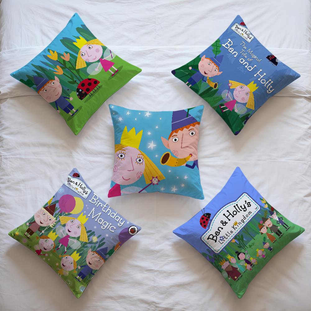 B-BBen H-HHollys Little Kingdom Cushion Cover Decorative Throw Pillow Modern Square Romantic Couch Sofa Bed Car