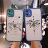 World Map Travel Camera Protection Phone Case For iPhone 11 13 12 14 15 16 Pro Max Mini 7 8 Plus XS XR SE20 Plane Hard PC Cover