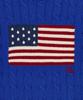 POLO RALPH LAUREN Iconic Cable Knit Flag Sweater - Blue