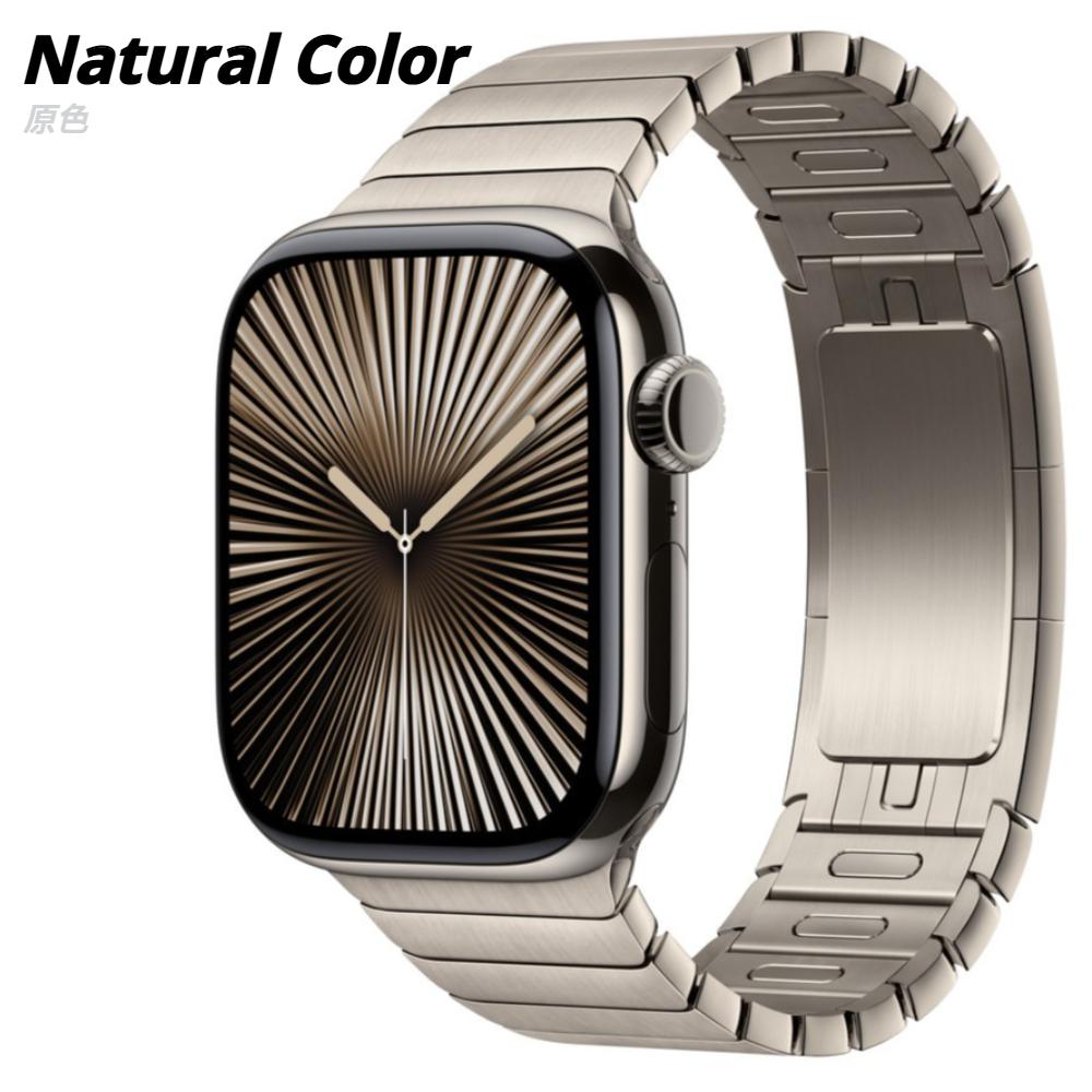 Titanium Color Strap For Apple Watch Series 11 46mm Luxury Metal Band Link Bracelet iWatch Ultra 3 49mm 45mm 44mm 42mm Business Strap 10 9 8 7 6 SE3 5