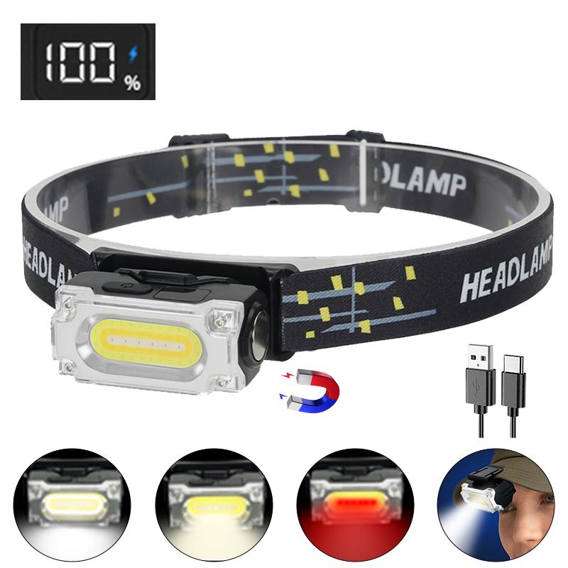 

Мини COB LED Налобный фонарь Портативный Многофункциональный Налобный фонарь с Клипсой для Кепки и Магнитом Водонепроницаемый Налобный фонарь для Кемпинга на Открытом воздухе