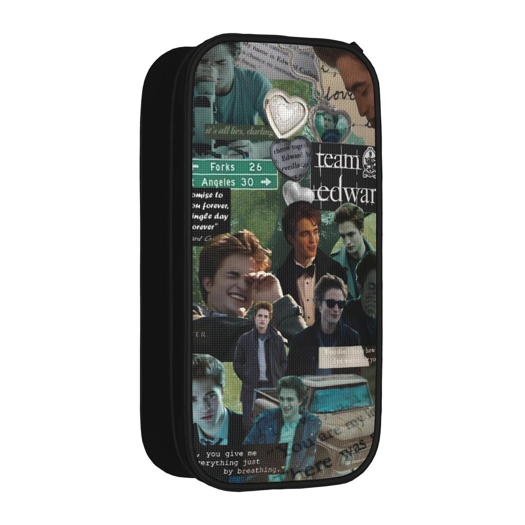Edwards Cullen Pencil Case Double Layer Large Capacity Kids Pencil Box Suprise Gift