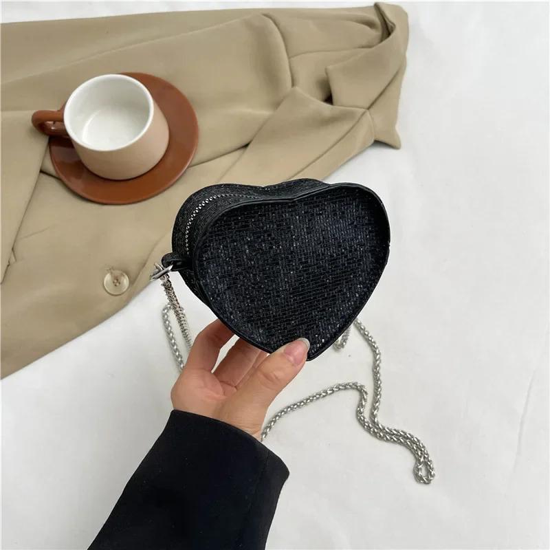

Модная блестящая женская сумка через плечо с бриллиантами, сумки через плечо для женщин, сумка-цепочка для женщин, дизайнерские сумки one size чёрный