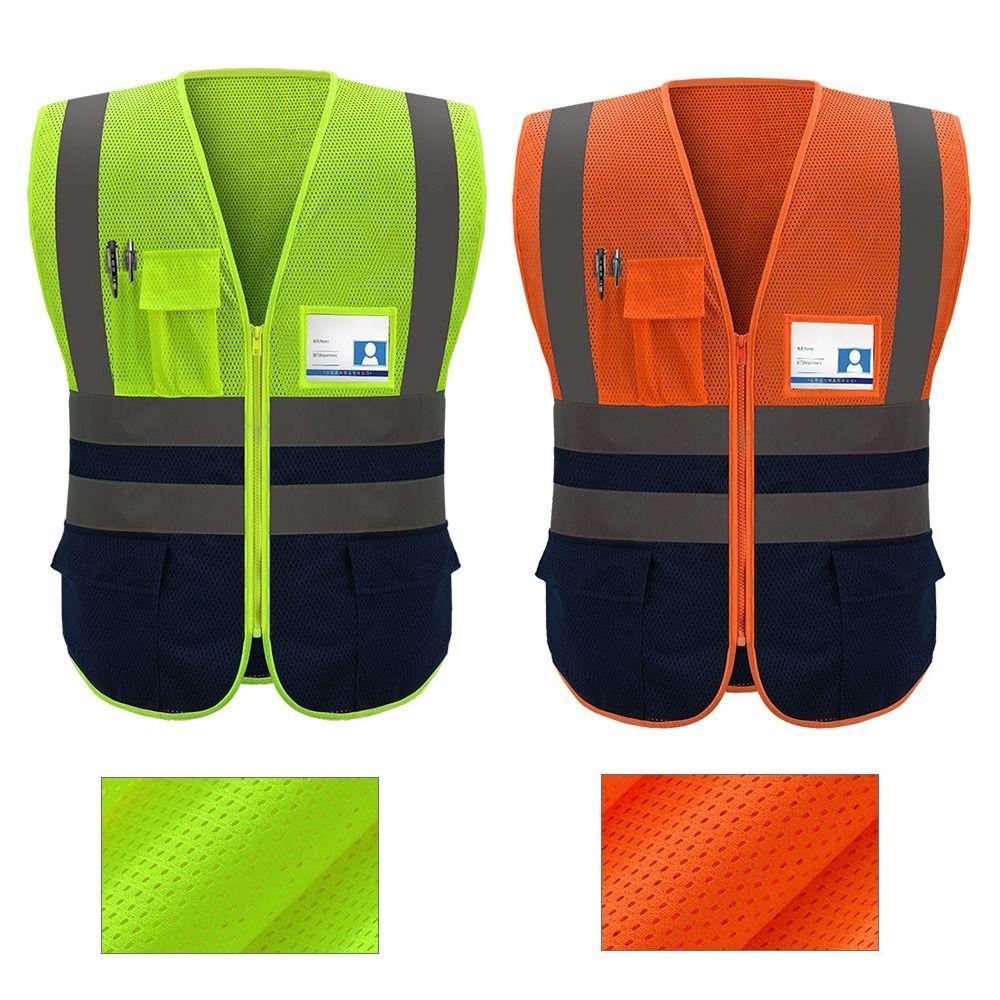 Breathable Security Vests High Visibility Workwear Uniforms Work Vest Running Cycling Sports