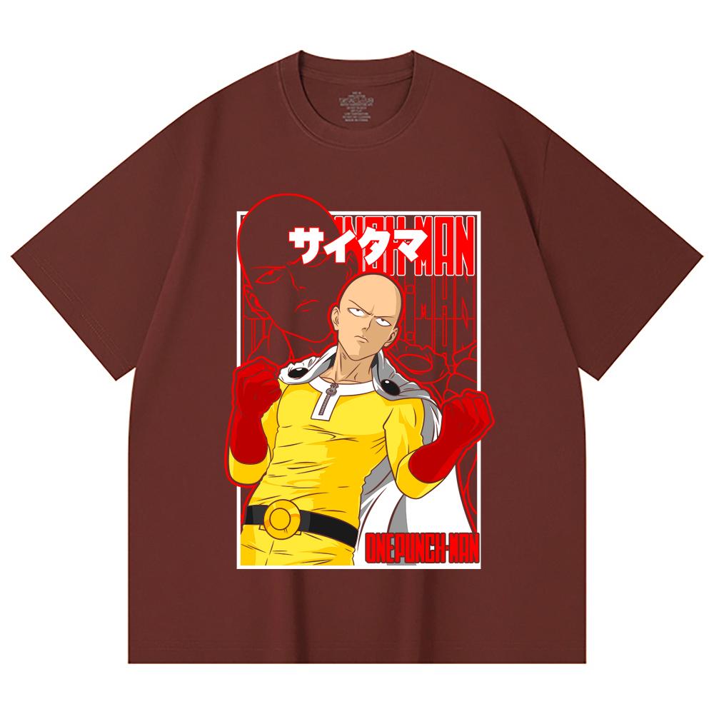 T-shirt Unisex Pesante 100% Cotone 230 g/m² con Stampa Saitama One Punch Man V7