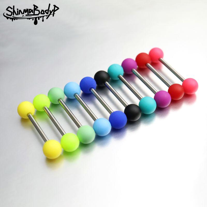

Shinma 14g1.6mm Cute Abi Acrylic Candy Color Titanium Steel Tongue Pin Tongue Ring Fashion Piercing Jewelry Keep Acrylic Products Away from Alcohol! ! !
