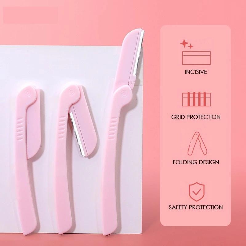 5/3pcs Ladies Face Shaver Eyebrow Trimmer Portable Face Razor Eye Brow Blades Shaping Scissors Hair Removal Beauty Tools