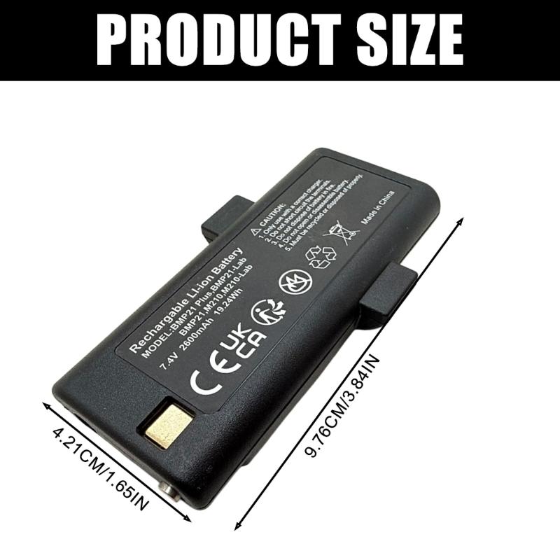 High Capacity LiBattery For M210,BMP21Plus,BMP21LAB,BMP21,IDPAL,LABPAL Label Printers Battery Fast Charging Support