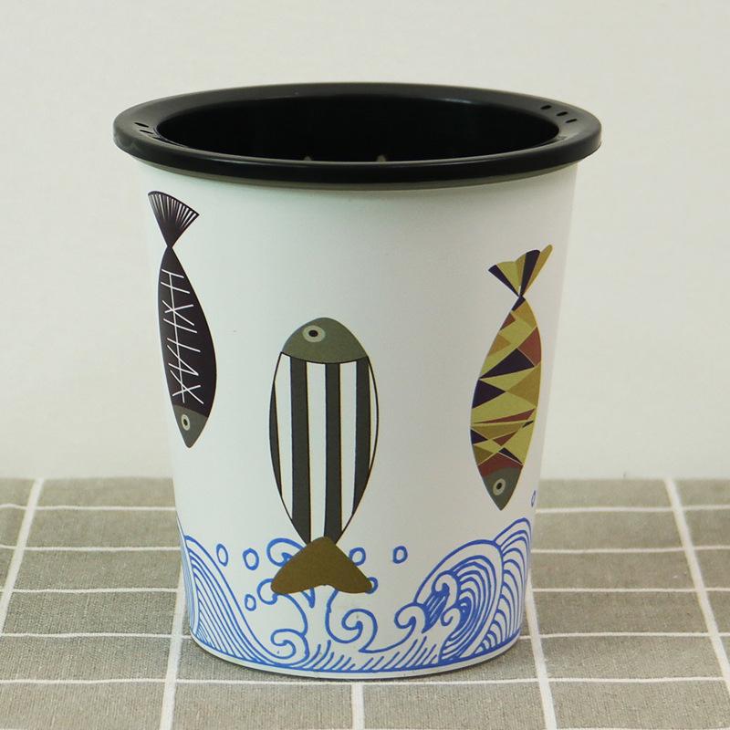 

Расписной цветочный горшок Креативное домашнее садоводство Зеленое растение Двухцветный Влагопоглощающий Пластиковая смола Посадочный горшок 9.8x9.3cm