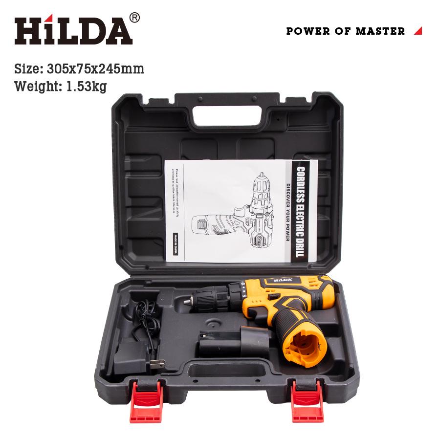 HILDA Multi-Function Rechargeable Lithium Electric Hand Drill/Screwdriver for Household Use