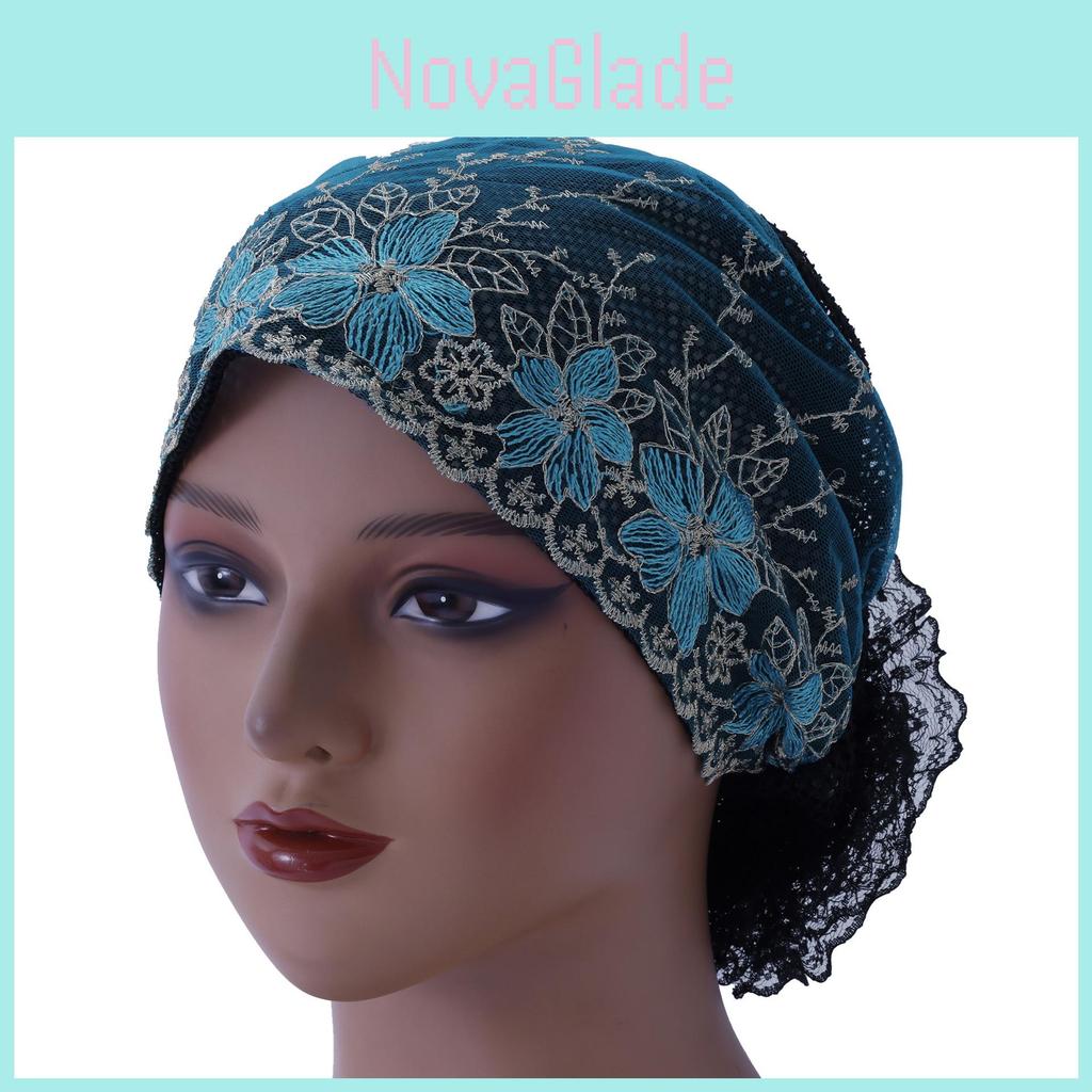 Womens Double Layer Turban Hat With Embroidery And Lace For Summer And Winter