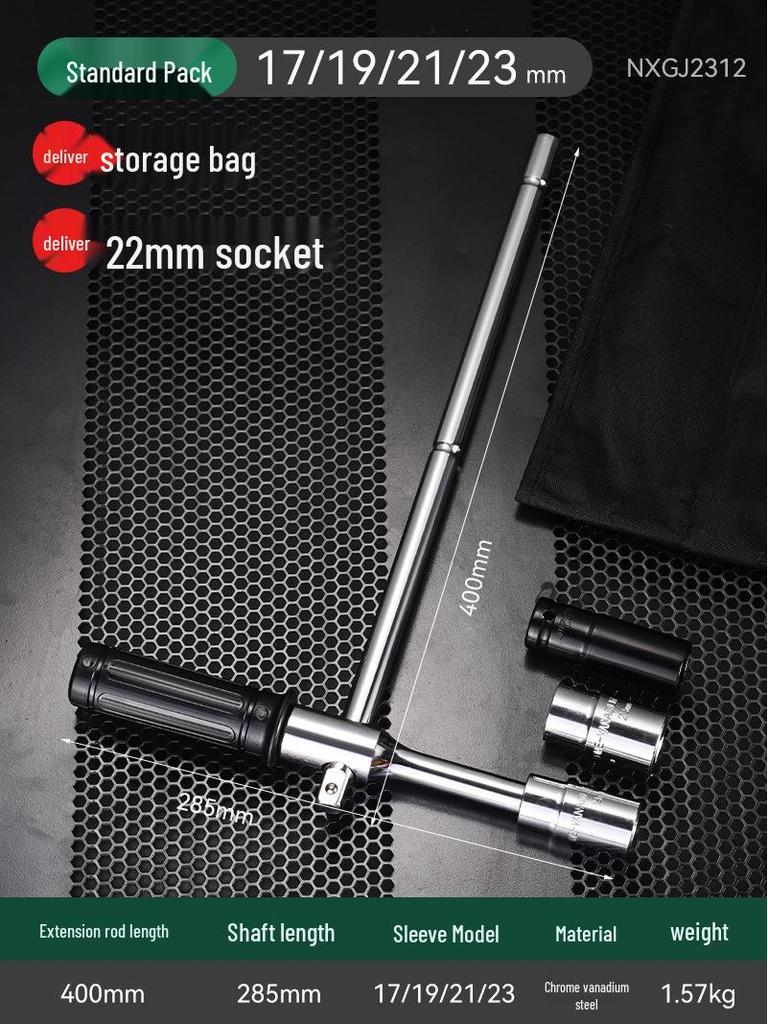 Labor-Saving Car Tire Wrench Set: Extended Cross Socket Tool for Easy Tire Changing