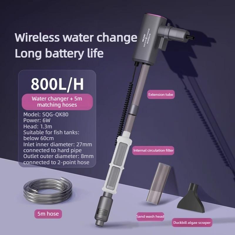 Fish Tank Waste Suction Water Changer Cleaning Tool Automatic Water Extraction Self-Priming Pump Electric Sand Washer