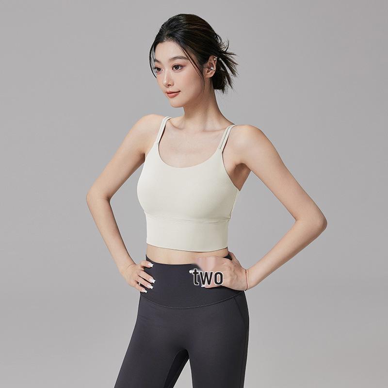 Women's One-Piece Strappy Sports Bra for Yoga & Running - Anti-Sag, Beautiful Back Design