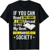 Forced To Put My Book Down Reading Lover Graphic T-Shirt Short Sleeve Crewneck Tee for Bookworms