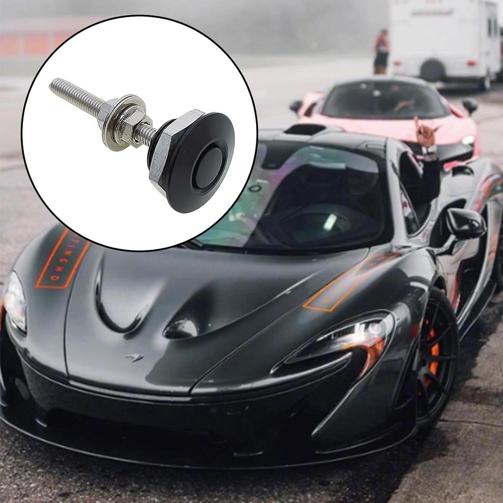 4Pcs Quick Latch Hood P, Universal Aluminum Quick Release Lock Latch Bumper, License Plate Lock Clip For Bumper Hood Or DIY 1.25 Inch(Black)