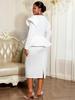 Plus Size Women's Ruffle Sleeve Two-Piece Look Waist-Cinched Dress with Metal Buckle