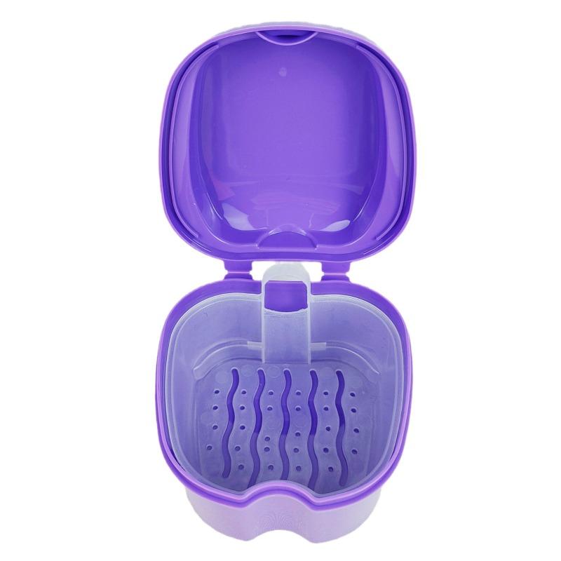 X1 Denture Cleaning Storage Box Filter Portable Travel Dental Braces Care Orthodontic Appliance Swim Camp Outdoor Portable Tool