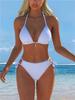 1011 neuer europäischer und amerikanischer geteilter Druck Spleißhalsausschnitt Damen geteilter Badeanzug Bikini-Anzug sexy