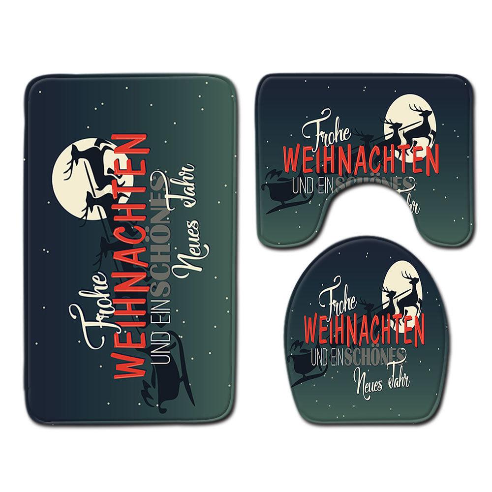 Christmas Bathroom Floor Mat Toilet Three-Piece Set
