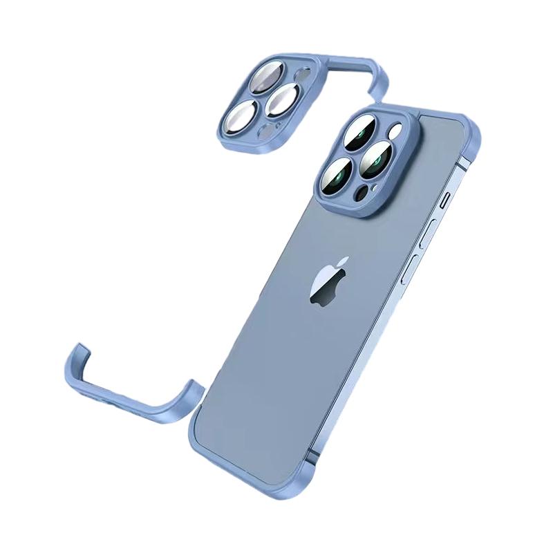 

Для IPhone 15 14 13 12 Pro True Bare Feel липкая рамка, универсальная пленка для объектива, чехол против падения For iPhone 13 Pro синий