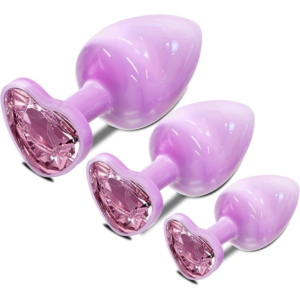 Vibrant Purple Metal Butt Plug for Men and Women - Erotic Toy