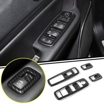 Window Switch Button Panel Frame Decor Cover For Grand Cherokee 11+ Carbon Fiber