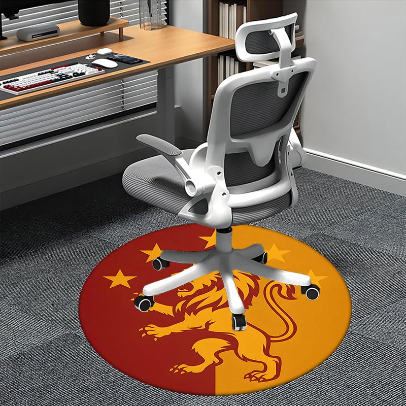 

Lion Emblem,Star Design Chair mat Round Rug Office carpet, Non slip, Suitable for Living Rooms, Bedrooms decor.1205030a 80cm by 80cm