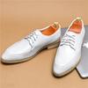 Luxury Trend White Black Lace Up Derby Casual Shoes For Men Brand Designer Everyday All Match Loafers Wedding Formal Footwear