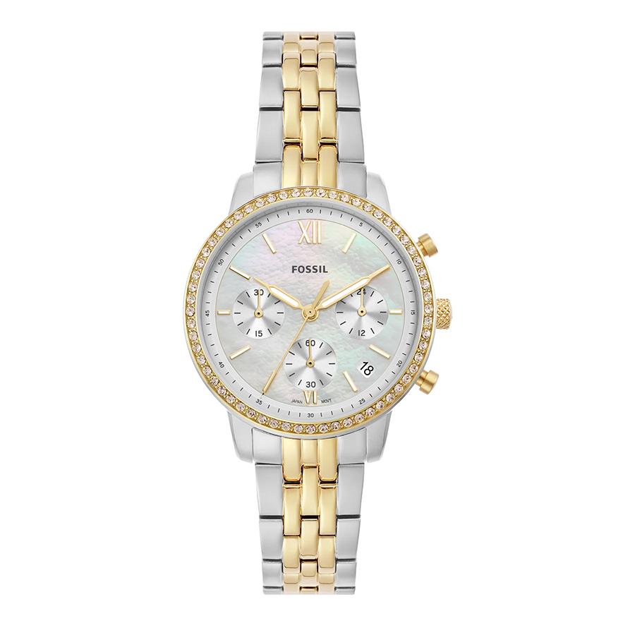 

Fossil Women s Gold Stainless Steel Watch, White Diall ES5358