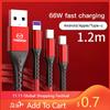2025 Hot 5A Data Cable 66W Fast Charging Line Car USB Quick Charge 3 In 1 For Mazda 2 6 3 CX5 CX80 CX70 CX90 MX30 CX60 CX50 CX30
