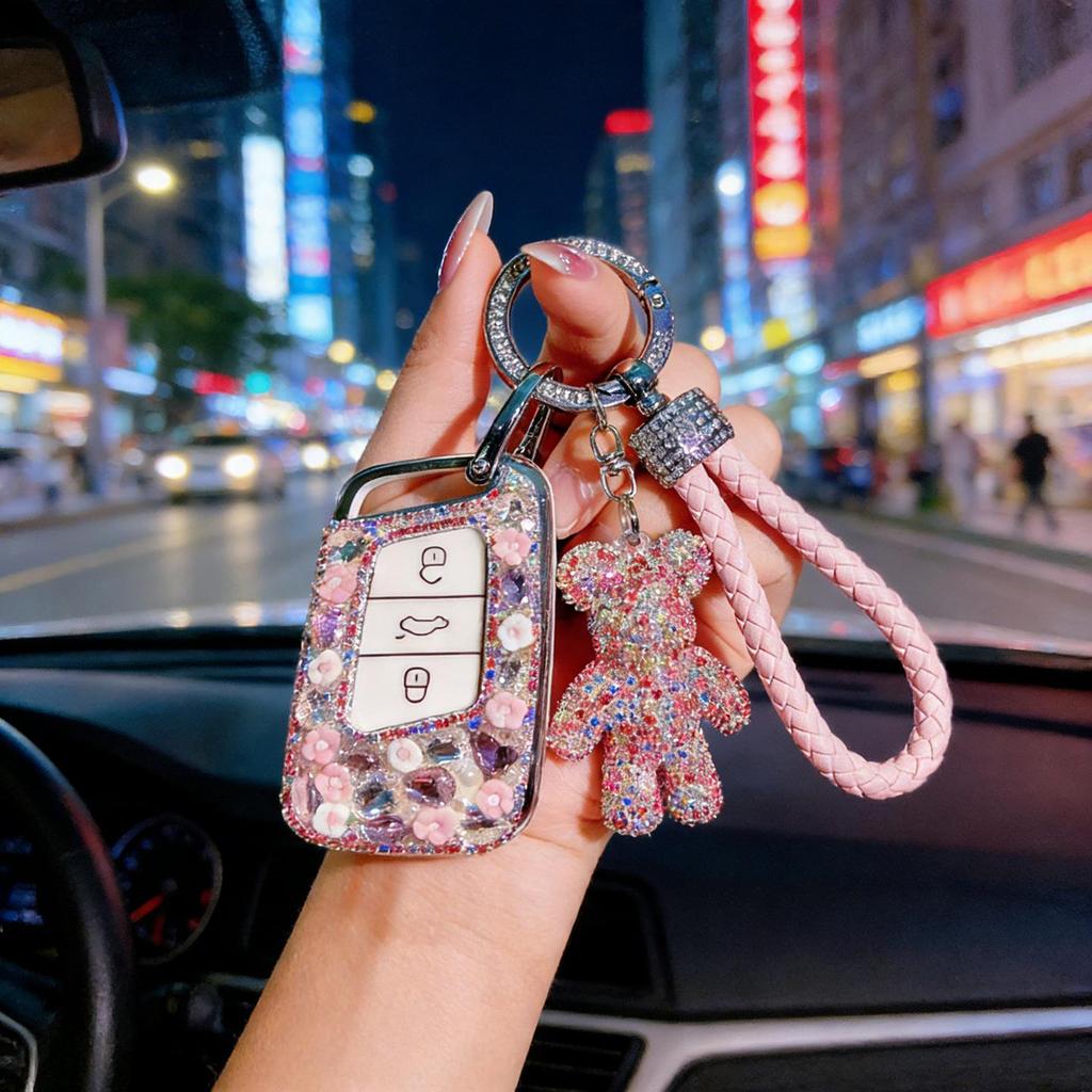 Volkswagen Magotan 330 Luxury Key Case for Women, Fits B8 Variant, CC, Passat 2025 with Diamond Accents