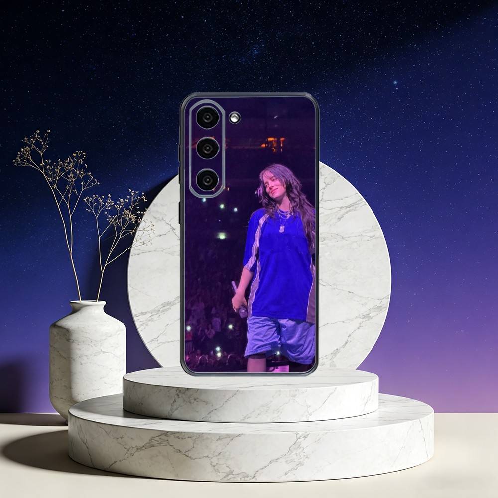 Billie B-BLUE Eilish Singer Phone Case For Samsung Galaxy A73,A72,A71,A70,A53,A52,A51,Others Soft Black Cover