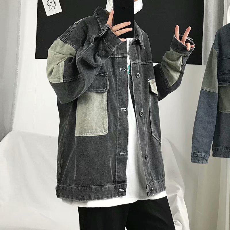 Herren Locker Jeansjacke - Koreanischer Stil, Trendy & Vielseitig für Freizeitkleidung im Frühling & Herbst.