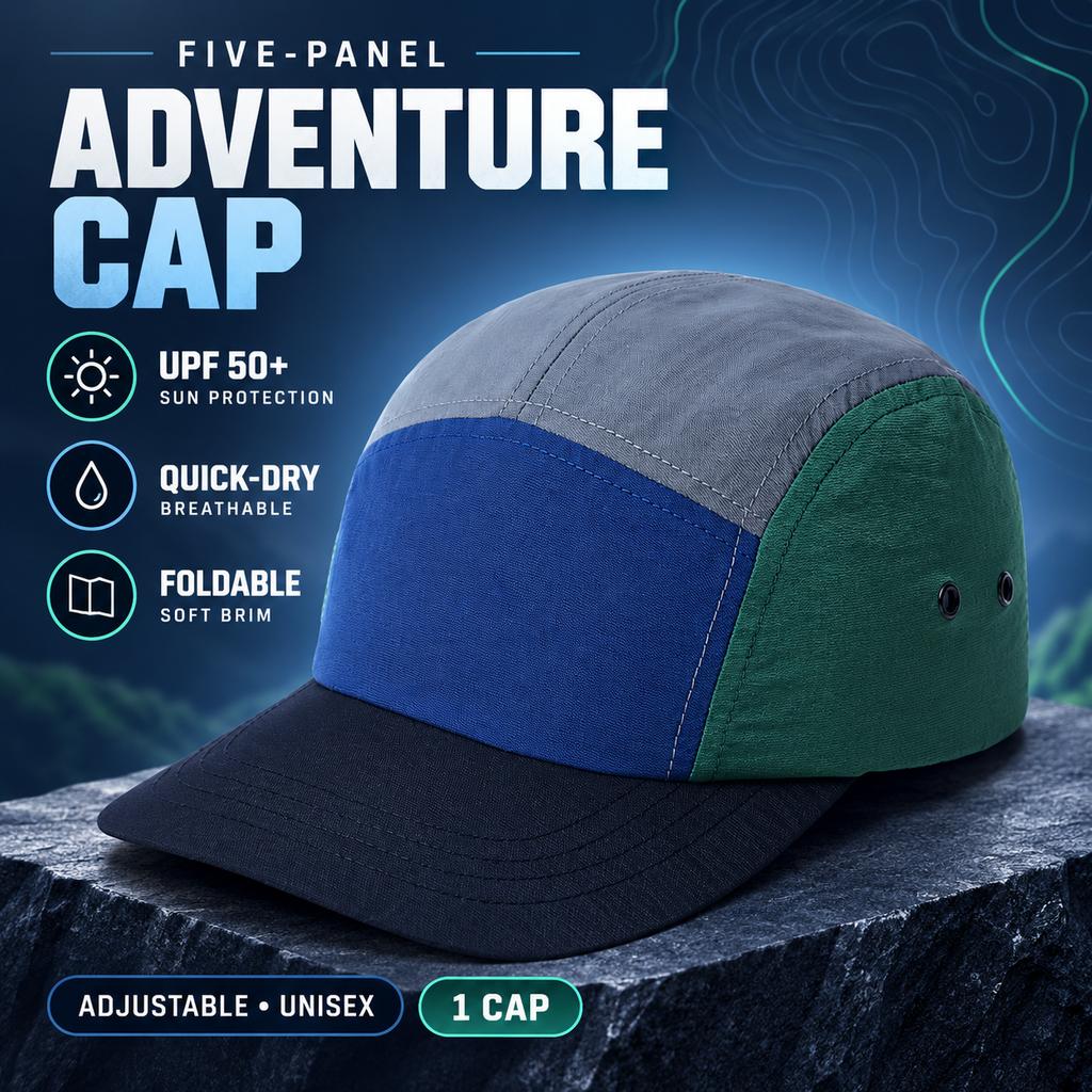 Japanese Soft-Brim Quick-Dry Baseball Cap Unisex UPF50+ Adjustable Five-Panel Color-Block Hat