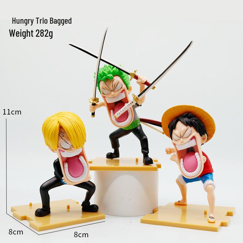 

Слепая коробка One Piece Забавное голодное трио Фигурка Q-версии - Аниме Украшение для автомобиля