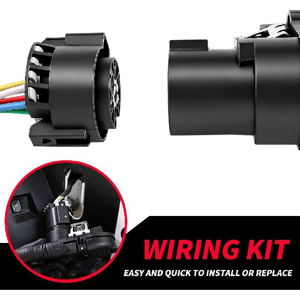 7 Pin Trailer Wiring Harness Kit, Trailer Tow Hitch Wiring Harness Plug Connector Kit, Truck Plug for Ford F-150 F-250 F-350 GM Chevy Dodge Ram,7