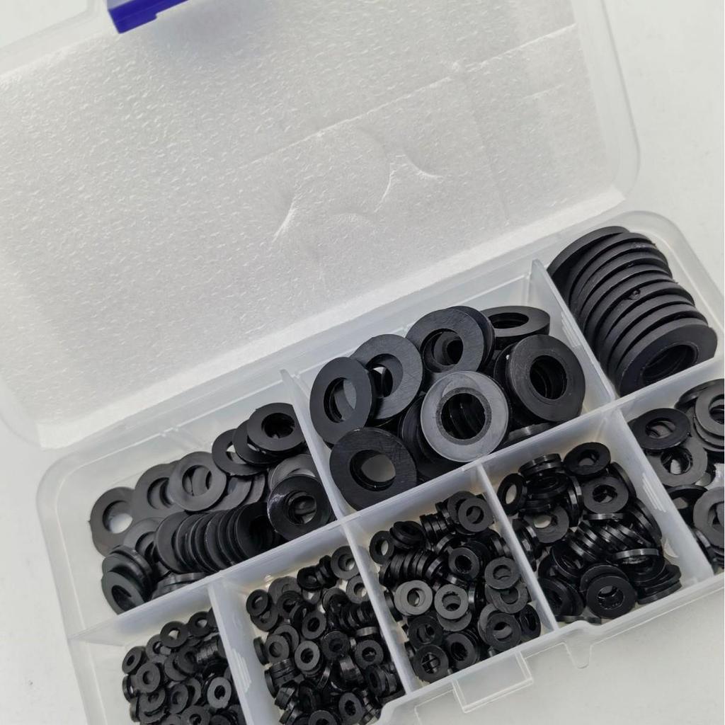 Mei Qingxiao Cross-Border Black & White Nylon Washers Set - 500 Pieces