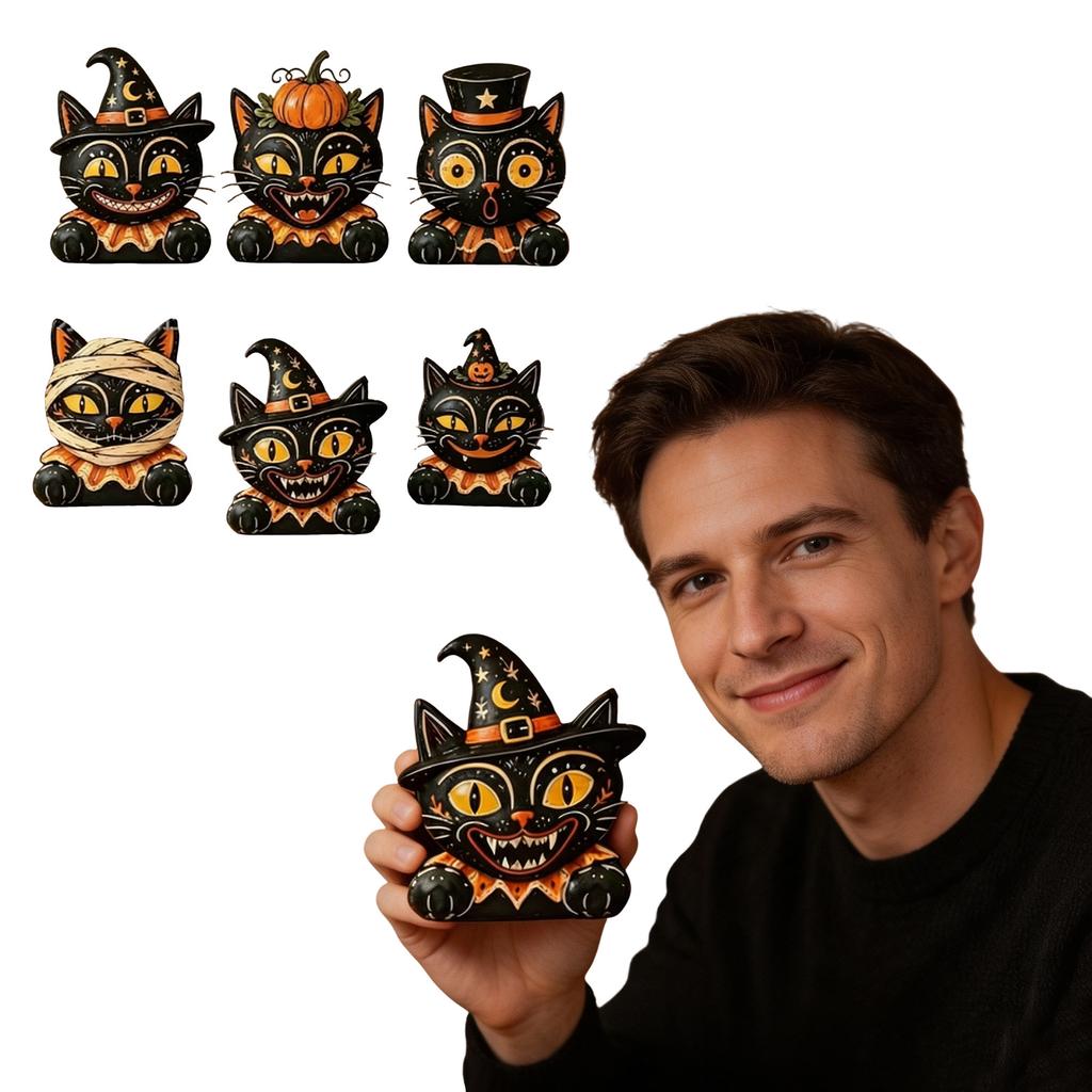 2D Vintage Halloween Wooden Tabletop Decoration for Fall Indoor Home Ornament
