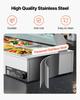 Commercial Food Warmer, 1700W Electric Stainless Steel Steam Food Warmer with Glass Cover, 8-Pan Countertop Buffet Bain Marie with Soup & Perforated