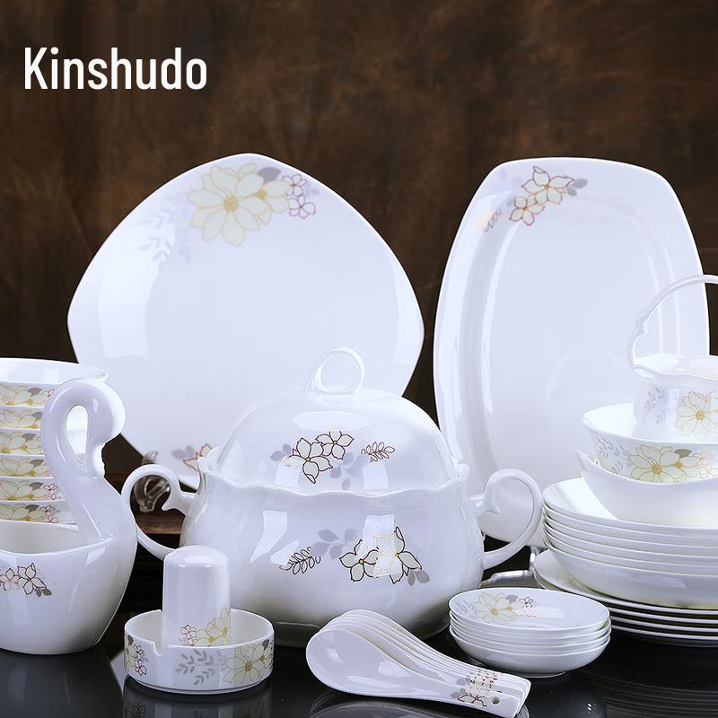 

Jingdezhen 62-Piece Luxury Bone China Dinnerware Set