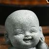 Serviceable Little Monk Figurine Sandstone Desktop Cculpture  Table Centerpieces