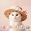 Korean Pet Cute Bowknot Sun Hat for Cats Dogs