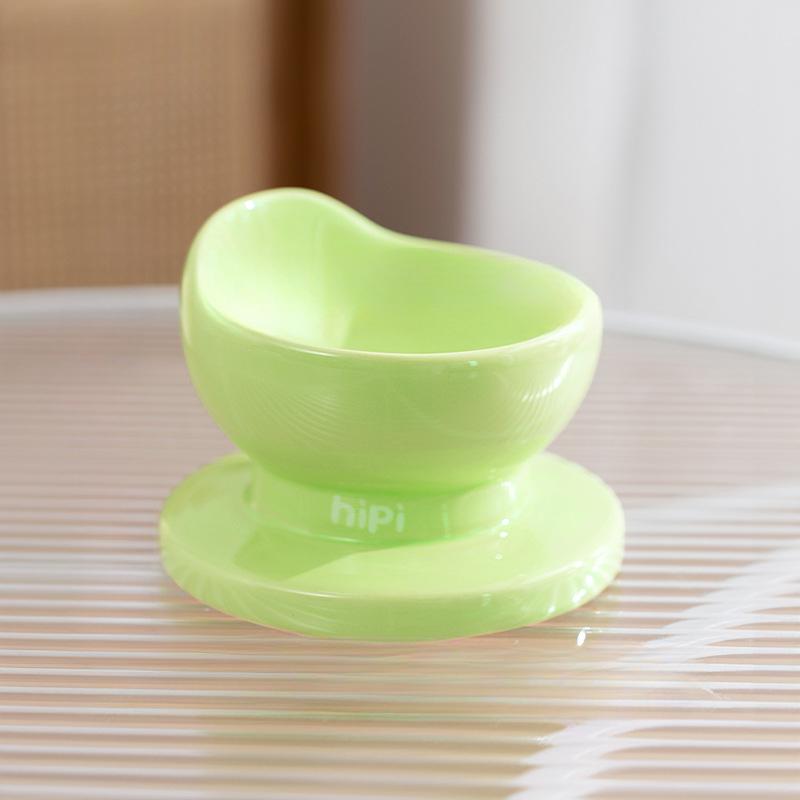 

Керамическая миска в форме простого слитка для кошек, одинарная миска для кошек, миска для собак, кормушка для собак с защитой от опрокидывания, принадлежности для мисок для домашних животных S13*7.5*11cm